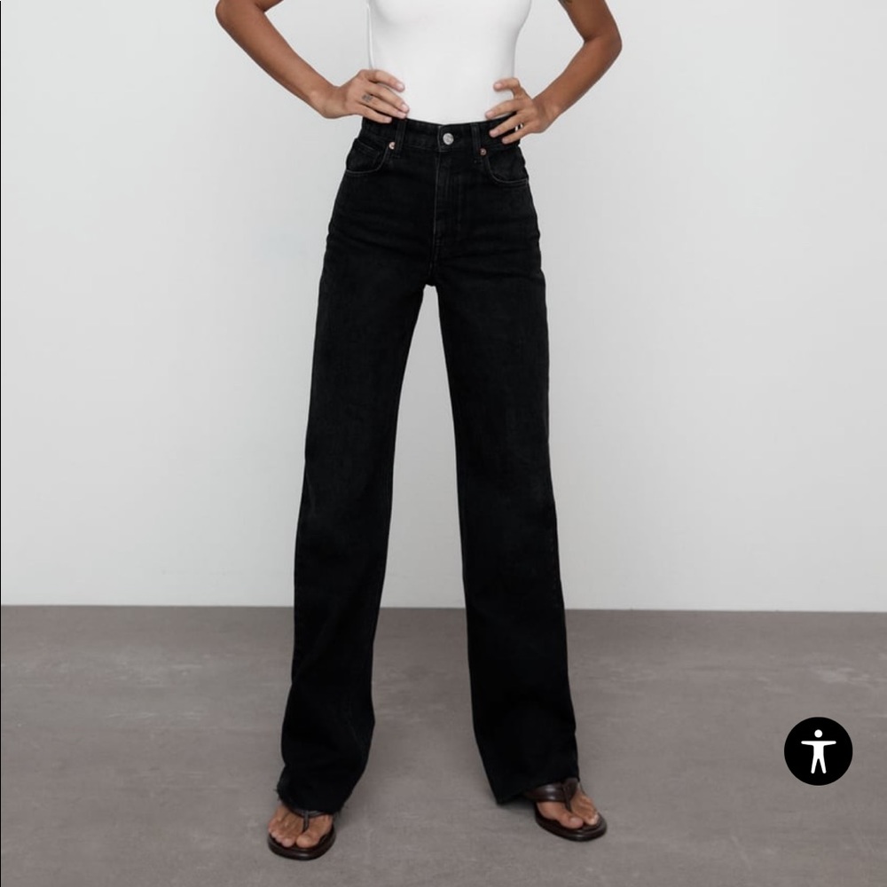 Zara Wide Leg Full Length Jeans